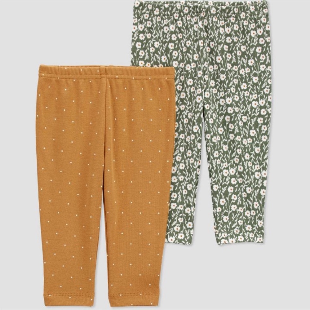 NWT Carters Baby Girls 2pack Floral Pants - 18 months